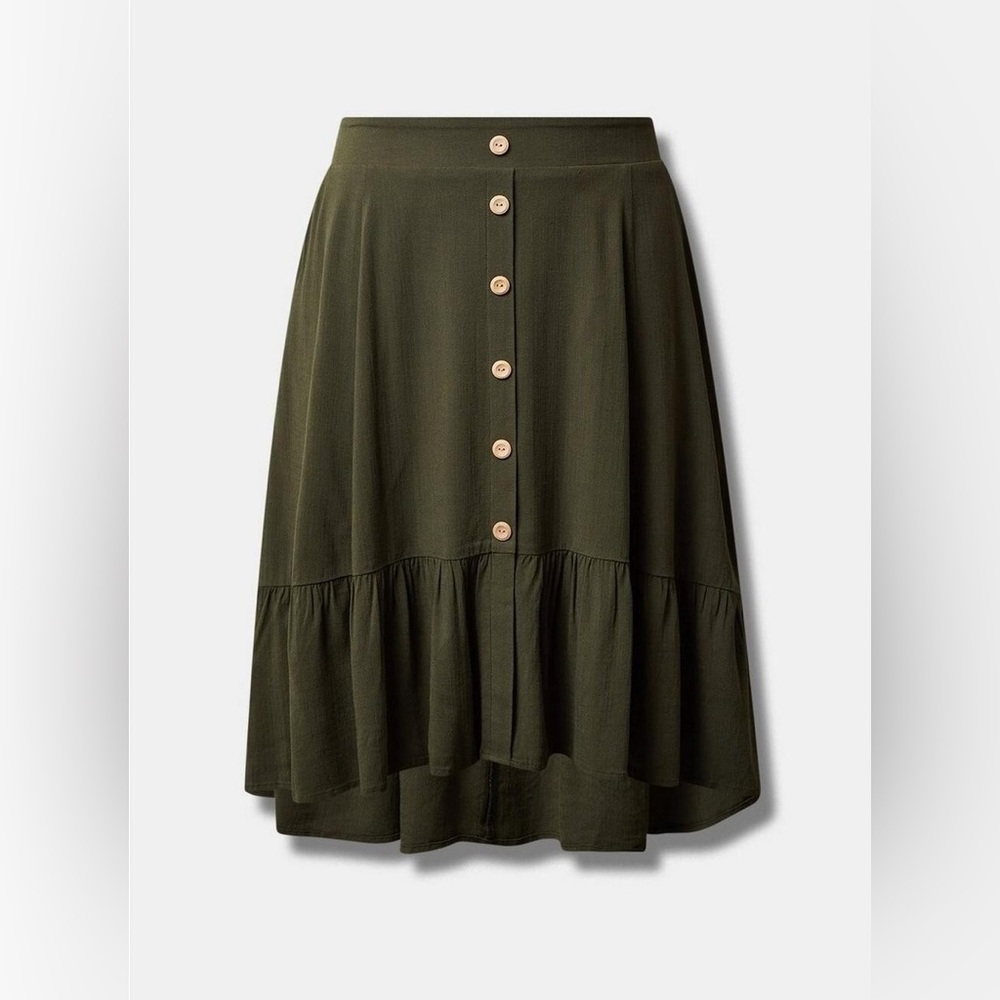 Torrid Midi Lenny Hi Low Tiered Skirt | 0X